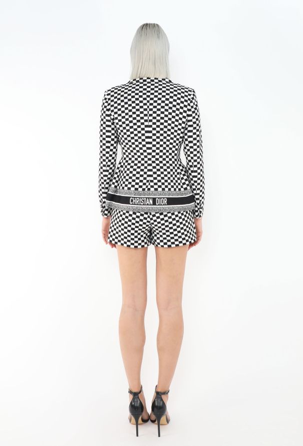 Dior S/S 2018 Checkered Bar Jacket Ensemble - 8