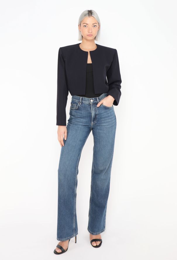 Saint Laurent Vintage Navy Cropped Bolero - 4