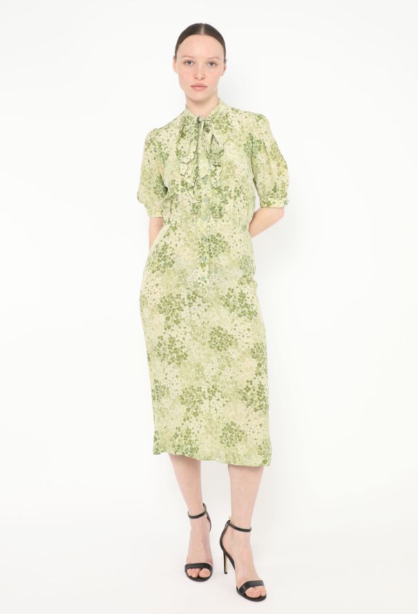 Saint Laurent 1975 Printed Silk Lavallière Dress - 3