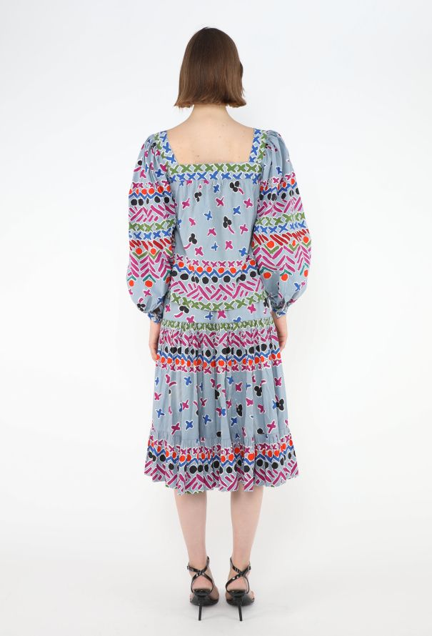 Saint Laurent 1979 Belted Printed Peasant Ensemble - 6