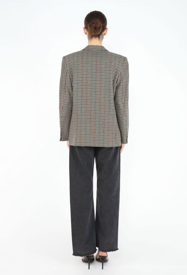 Burberry '70s Houndstooth Wool Blazer - 4
