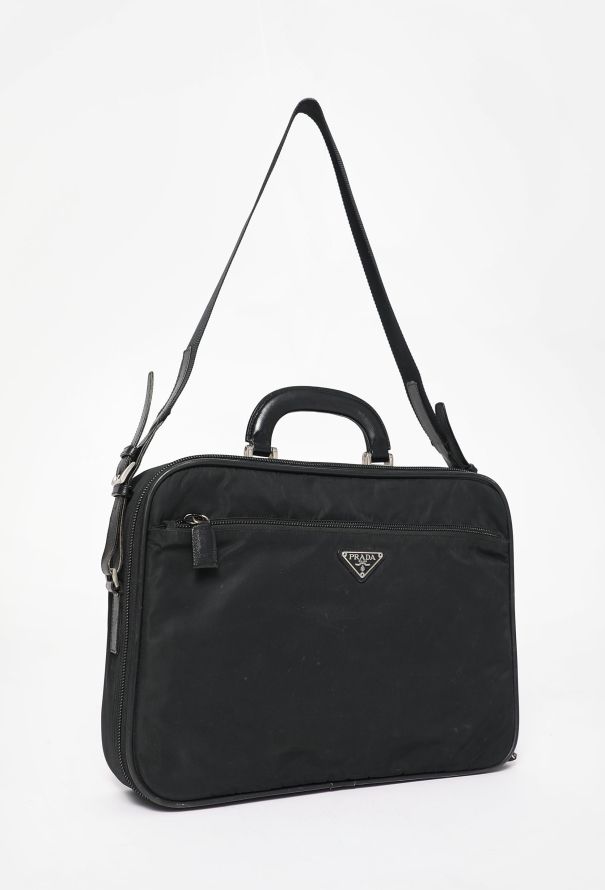 Prada Black Nylon Briefcase - 2 Prada Black Nylon Briefcase - 2
