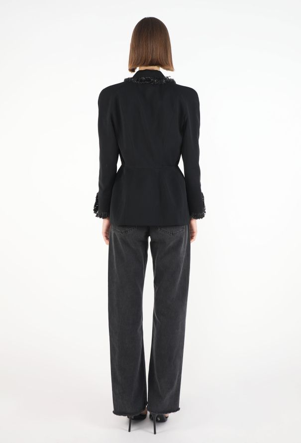 Thierry Mugler Collector 1995 Raffia Sculpted Blazer - 5