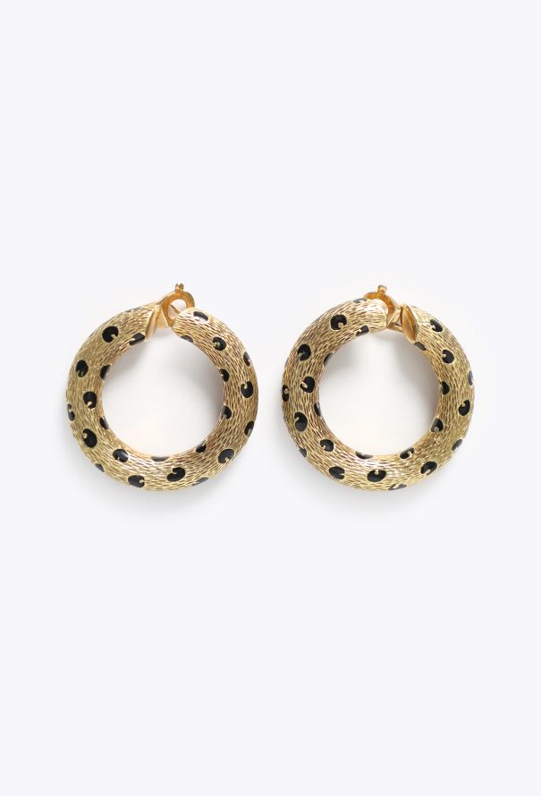 Fred Vintage 'Pattes de Panthère' 18K Yellow Gold Hoop Earrings - 1