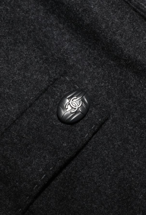 Chanel Anthracite Felted Trousers - 6