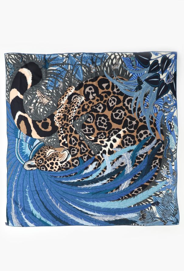 Hermès ‘Jaguar Quetzal’ 140cm Cashmere Shawl - 1