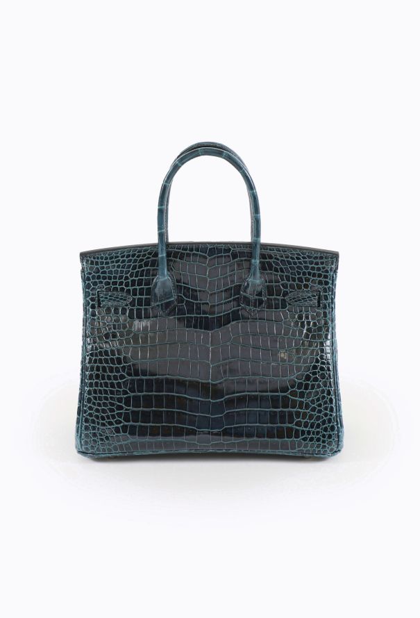Hermès Exceptional  Vert Rousseau Porosus Birkin 30 - 6