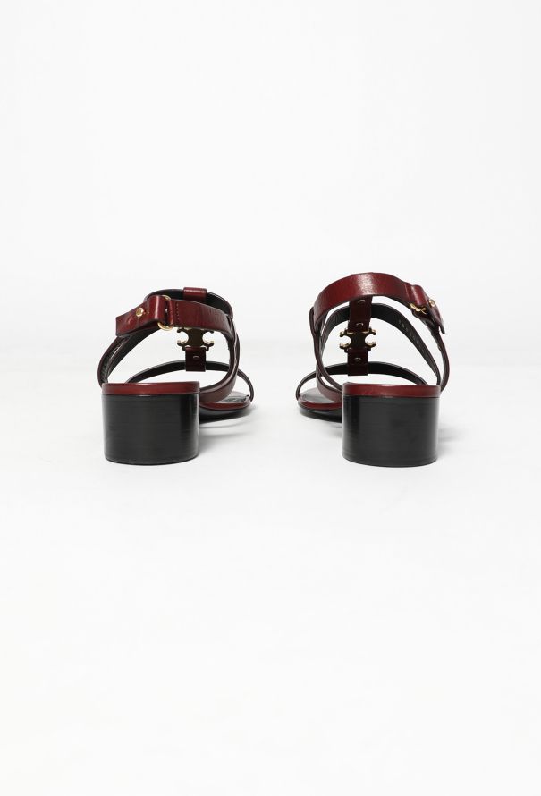 Céline 2023 Leather Triomphe Sandals Burgundy  red - 5 Céline 2023 Leather Triomphe Sandals Burgundy  red - 5