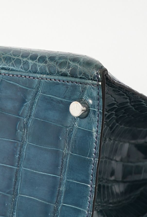 Hermès Blue Jean Porosus Kelly Sellier 35 - 11