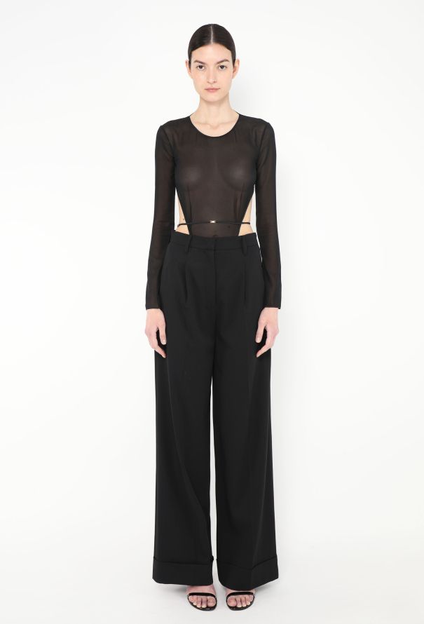 Saint Laurent S/S 2024 Silk Open-Back Bodysuit - 3