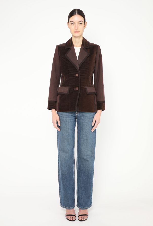 Saint Laurent F/W 1988 Corduroy Trim Blazer - 4 Saint Laurent F/W 1988 Corduroy Trim Blazer - 4