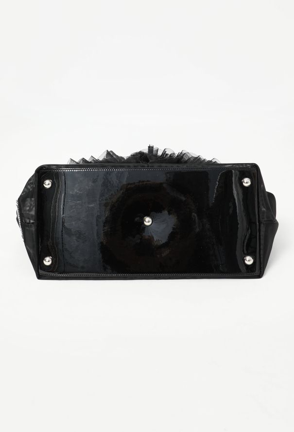 Valentino Black Mesh Floral Tote Bag - 7 Valentino Black Mesh Floral Tote Bag - 7