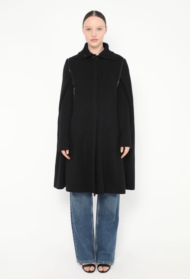Alexander McQueen Ribbed Knit Cape - 4 Alexander McQueen Ribbed Knit Cape - 4