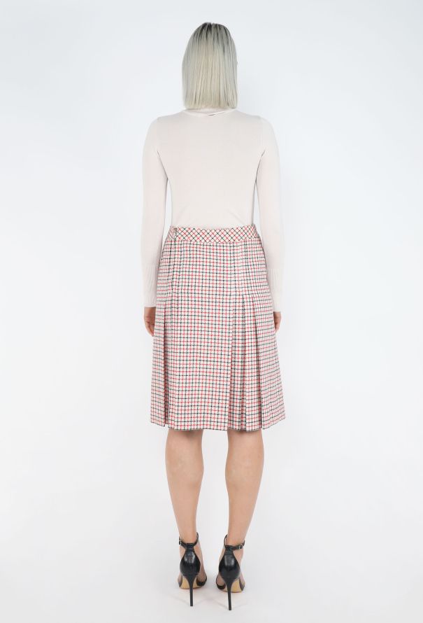 Céline '70s Pleated Checkered Skirt - 4