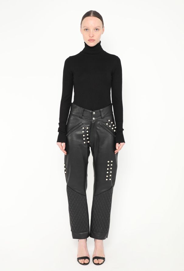 Rodarte S/S 2018 Quilted Pearl Leather Pants - 4 Rodarte S/S 2018 Quilted Pearl Leather Pants - 4