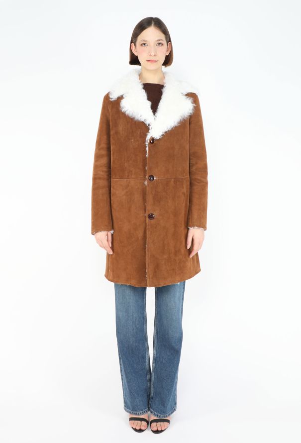 Saint Laurent 2017 Shearling-Lined Suede Coat - 2