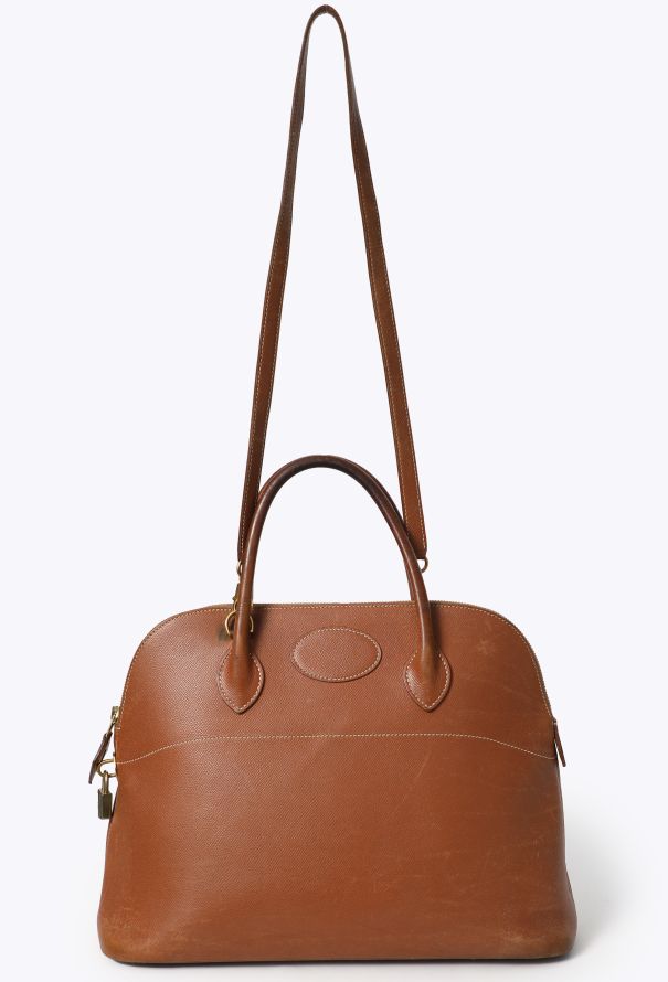 Hermès Vintage Gold Courchevel Bolide 35 - 2