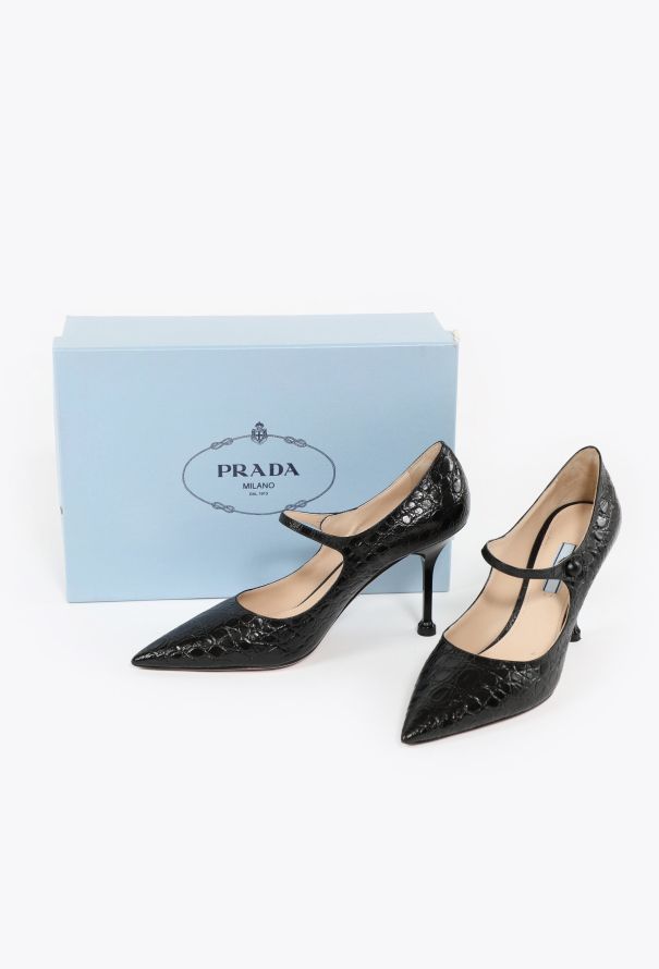 Prada 2021 St. Cocco Embossed Pumps - 6