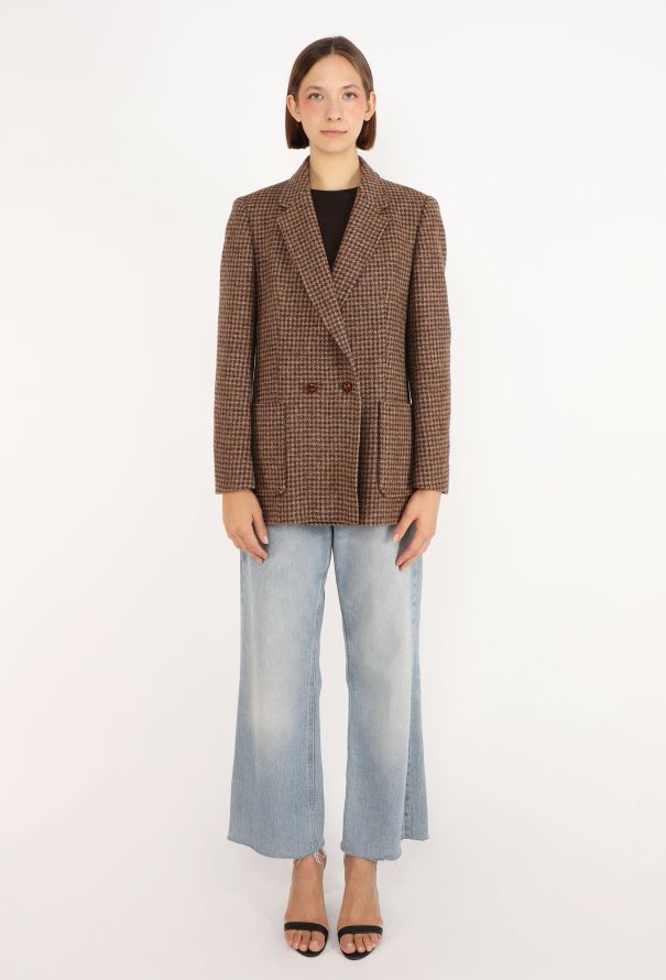 Burberry Harris Tweed Houndstooth Blazer, 1980s - 2