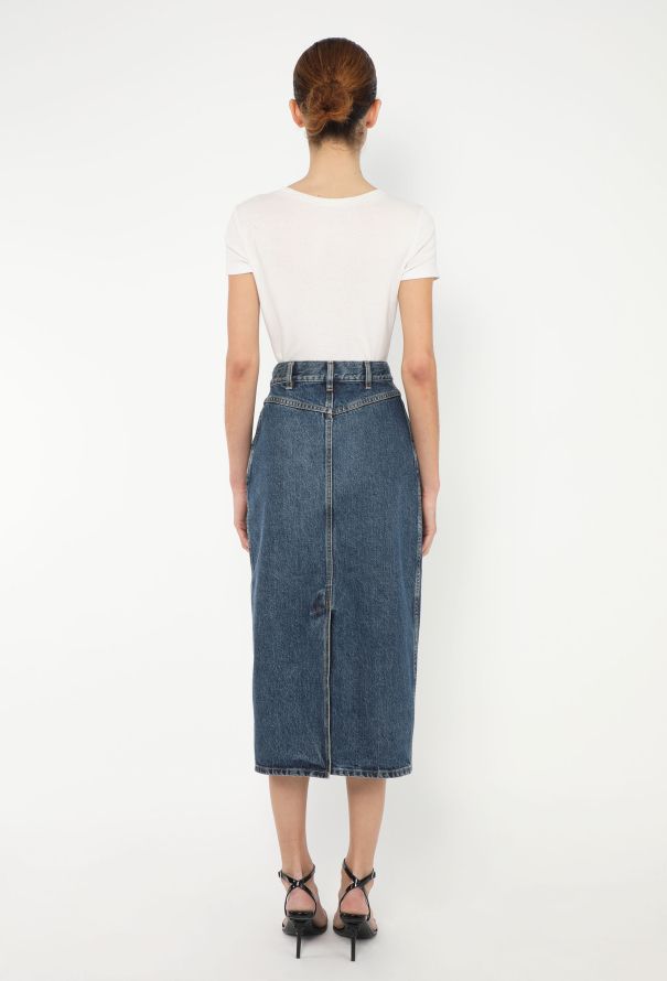 Céline 2021 High-Waisted Denim Skirt - 4
