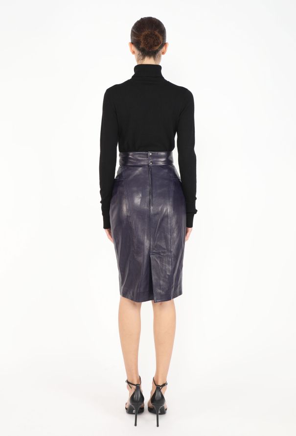 Alaïa 1987 Leather Pencil Skirt - 4
