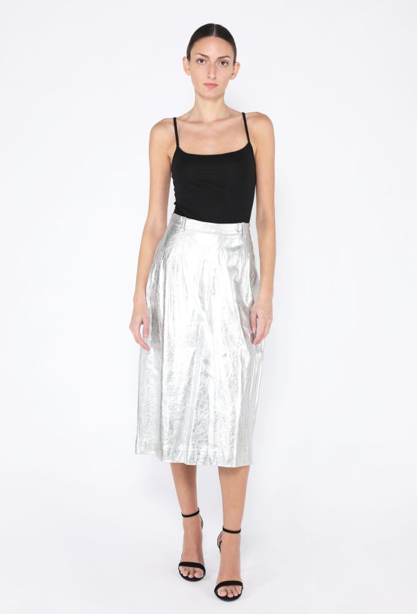 Balenciaga 2021 Leather Midi Skirt - 2