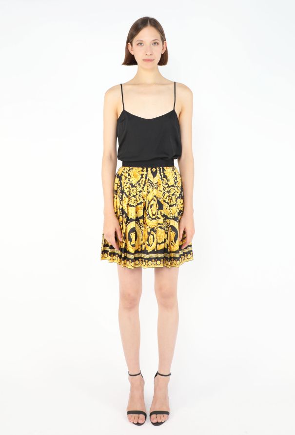 Gianni Versace Barocco Pleated Silk Skirt, F/W 1991 - 1