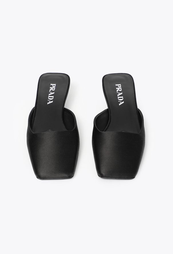 Prada 2024 Satin Angled Heel Mules - 2