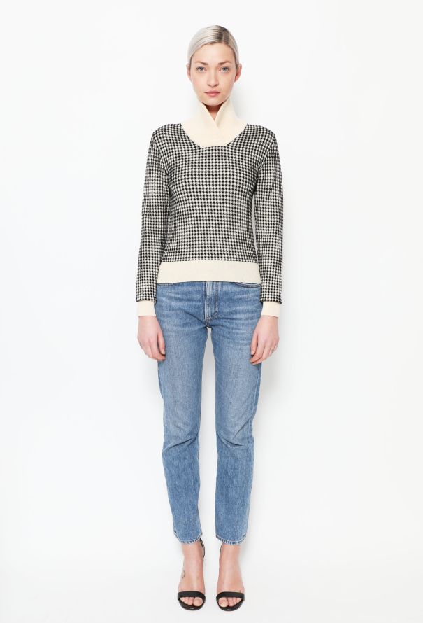 Chloé Houndstooth Ribbed Trim Sweater - 3 Chloé Houndstooth Ribbed Trim Sweater - 3