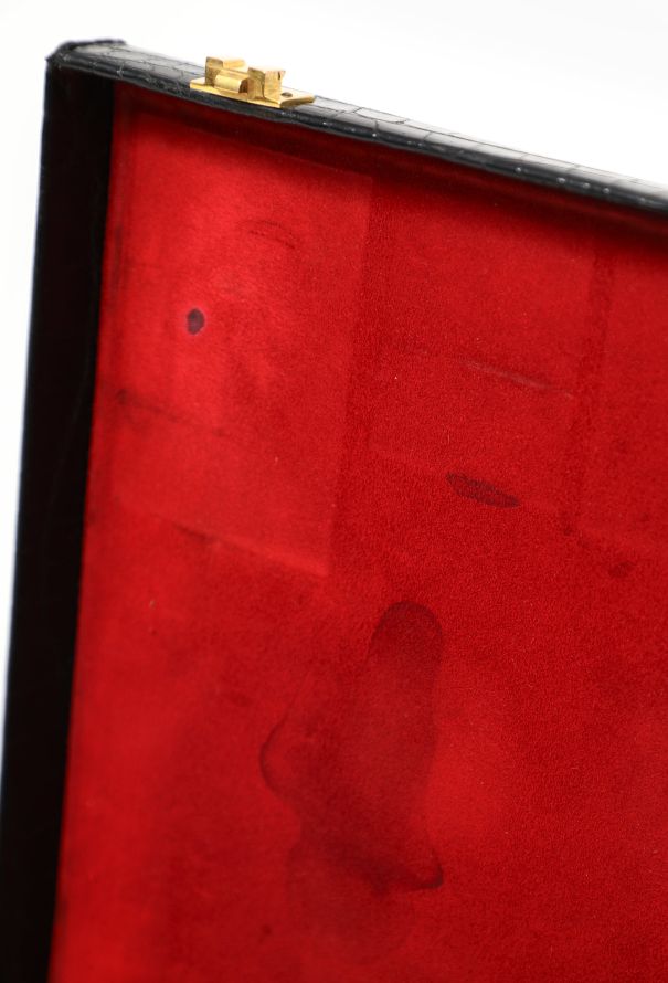 Hermès Rare '50s Black Porosus Toiletry Travel Case - 13