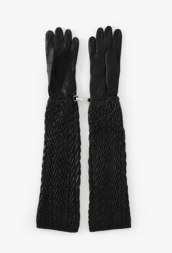 Prada Early 2000s Ruched Lambskin Gloves - 3