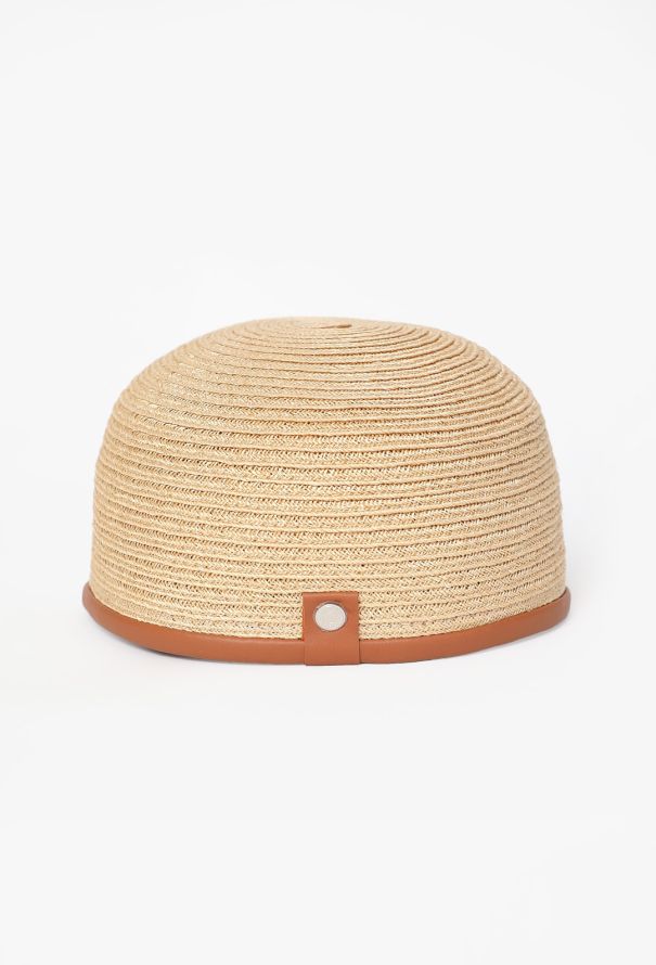 Hermès Leather Trim Straw Cap - 3