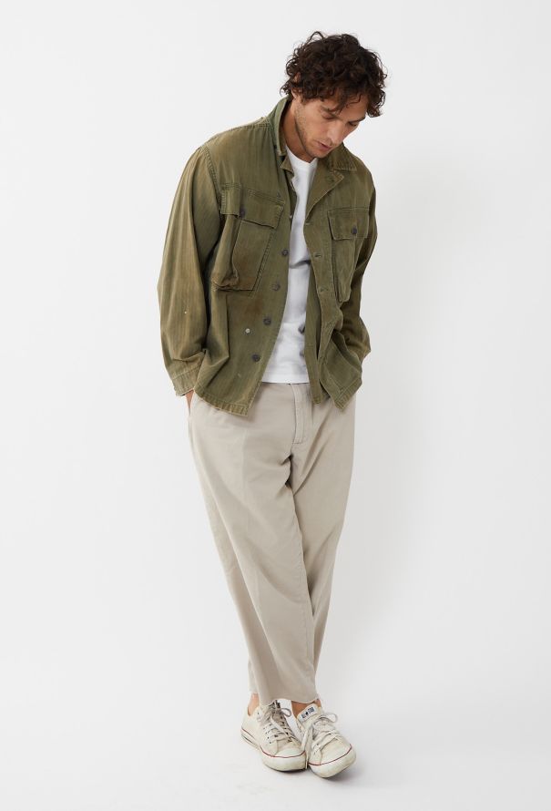 Men's Vintage 1940s WWII Herringbone Field Jacket - 4