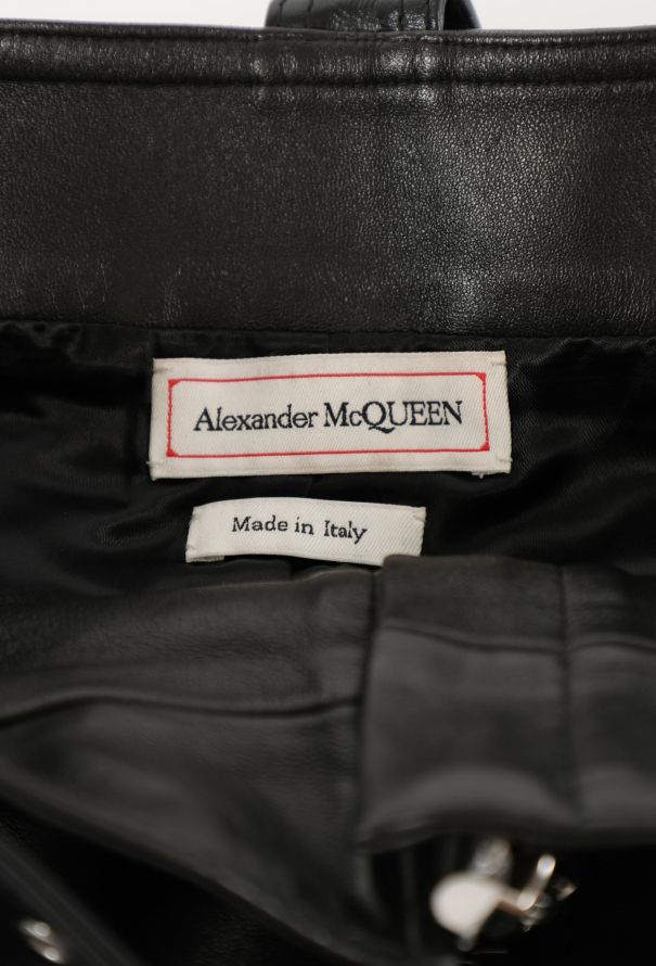 Alexander McQueen S/S 2022 Leather Biker Skirt - 6