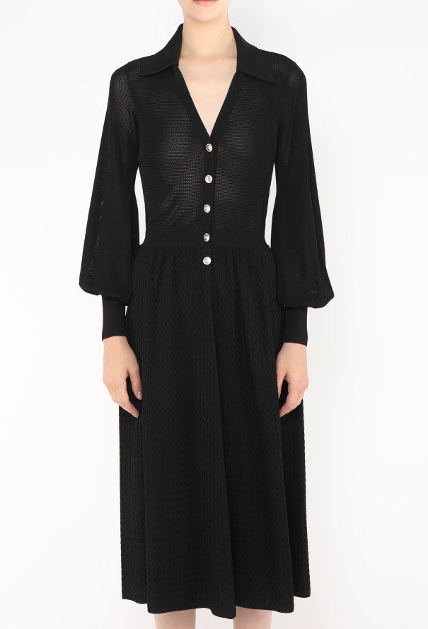 Chanel 2020 Embroidered Knit 'CC' Dress - 2