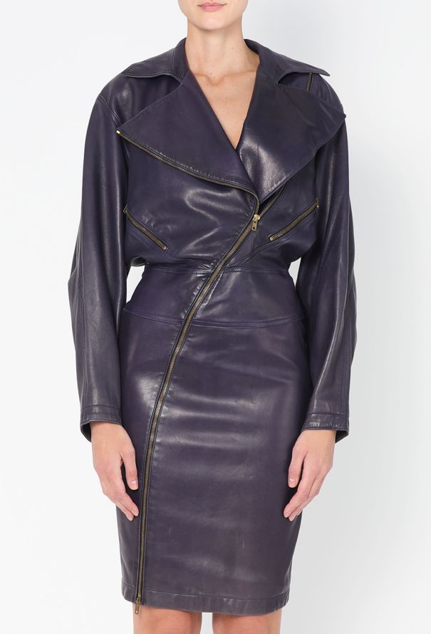 Alaïa ULTRA RARE S/S 1986 Leather Biker Dress - 6