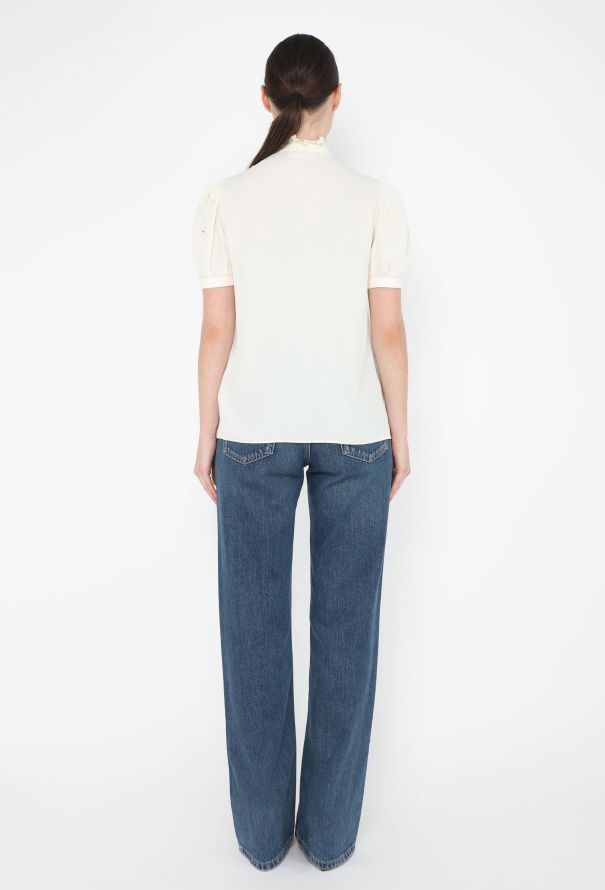 Céline 2020 Silk Ruffled Trim Blouse - 4 Céline 2020 Silk Ruffled Trim Blouse - 4