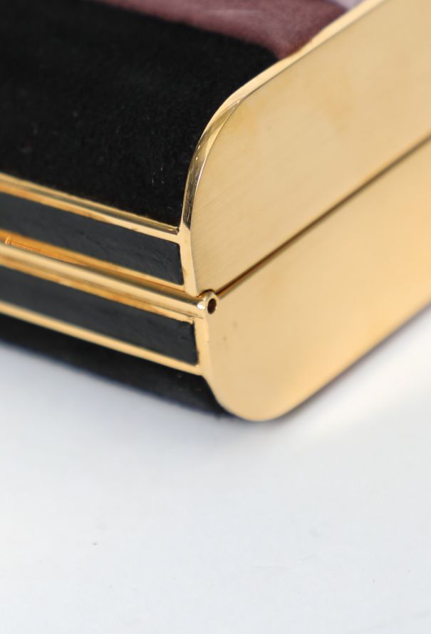 Miu Miu 2008 Striped Suede Minaudière Clutch - 11