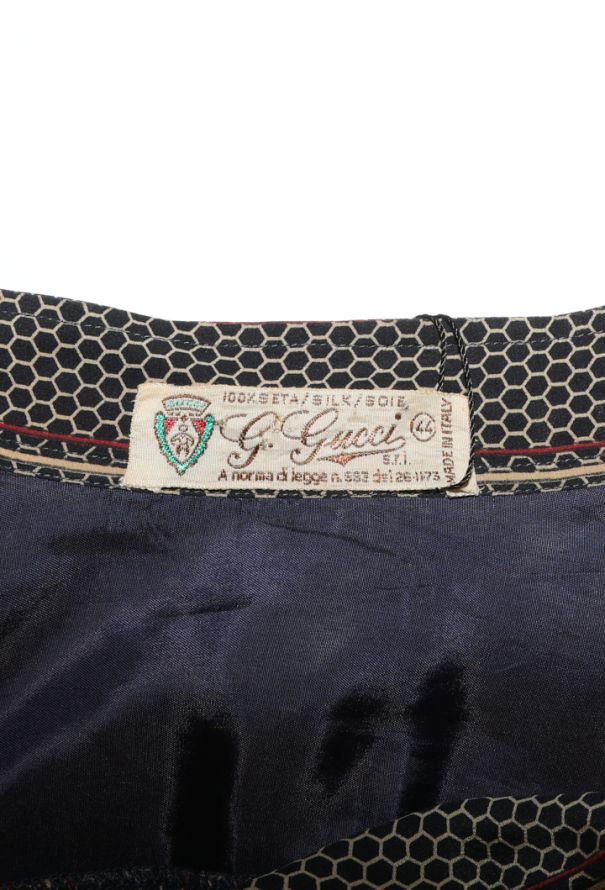 Gucci Equestrian Print Silk Dress, 1970s - 6