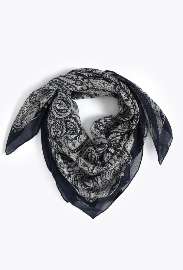Saint Laurent Cashmere 45cm Paisley Foulard - 2
