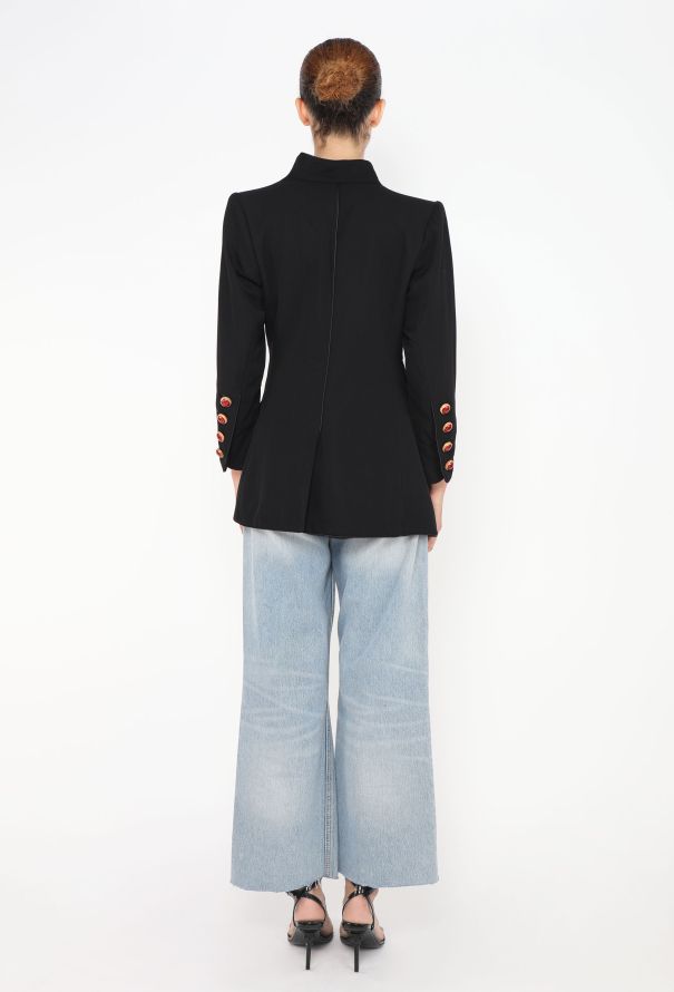 Saint Laurent 1996 Embellished Cabochon Blazer - 5