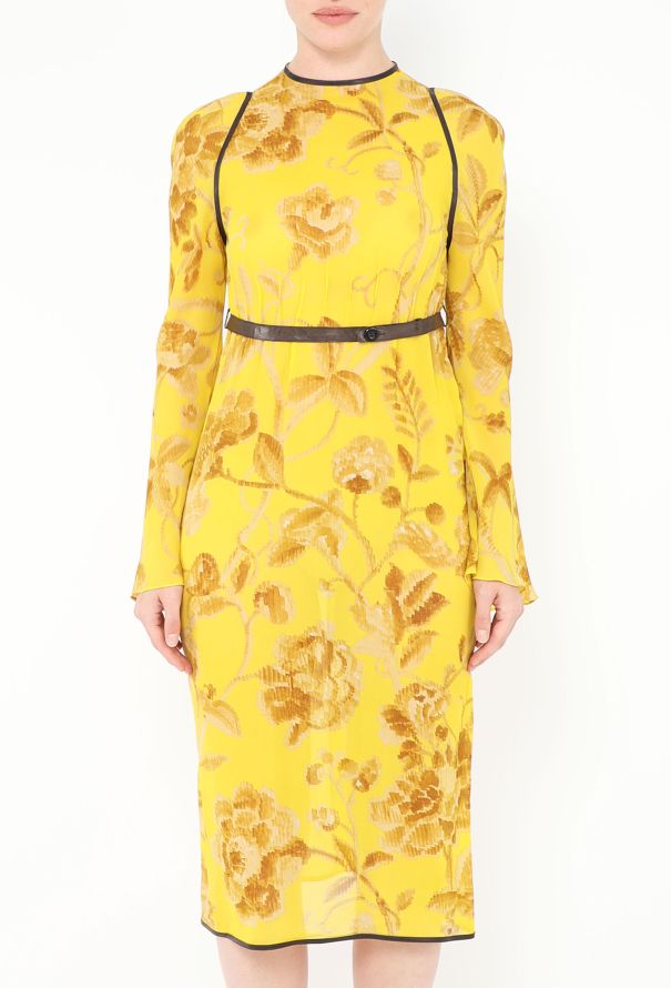 Prada '90s Floral Georgette Belted Dress - 2 Prada '90s Floral Georgette Belted Dress - 2