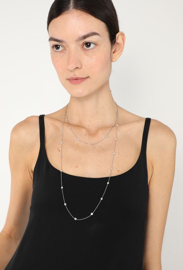 Vintage Fine Jewelry Platinum & 6 Carats Diamond Sautoir Necklace - 2 Vintage Fine Jewelry Platinum & 6 Carats Diamond Sautoir Necklace - 2
