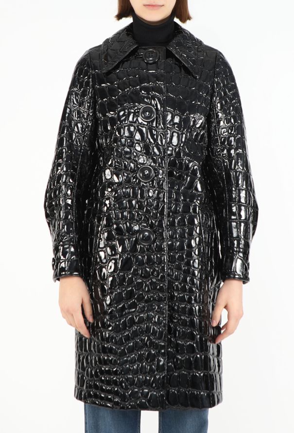 Miu Miu F/W 2015 Embossed Patent Coat - 6