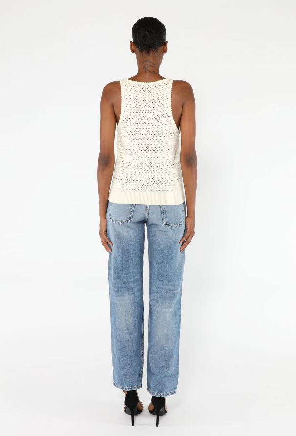 Céline Pointelle Knit Tank Top - 4
