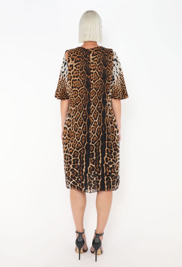 Saint Laurent Silk Leopard Print Dress - 5