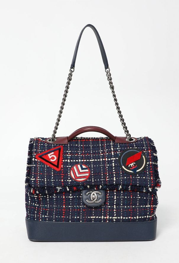Chanel S/S 2016 Airlines Tweed Flap Bag - 1