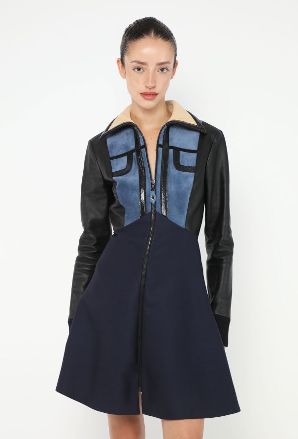Louis Vuitton F/W 2014 Leather Trim Mod Dress - 5 Louis Vuitton F/W 2014 Leather Trim Mod Dress - 5