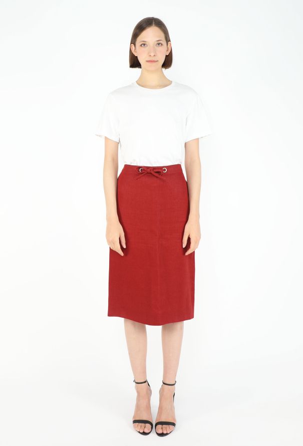 Hermès Margiela 1999 Drawstring Linen Skirt - 1