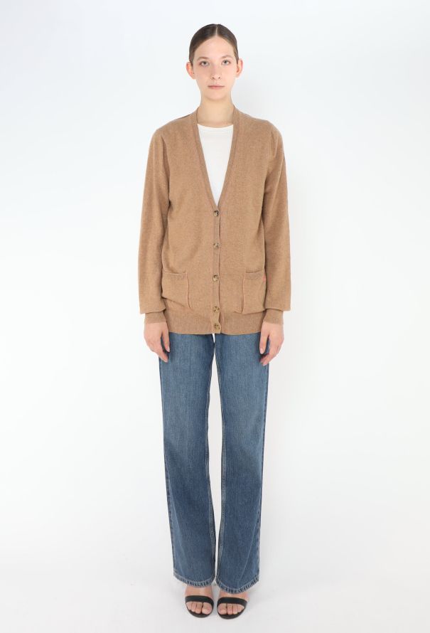 Céline Cashmere Contrast Stitch Cardigan - 3
